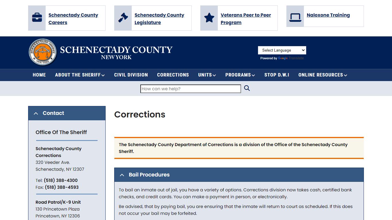 Corrections | Schenectady County