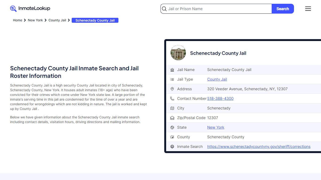 Schenectady County Jail Inmate Search, Jail Roster, Bookings, Arrests ...